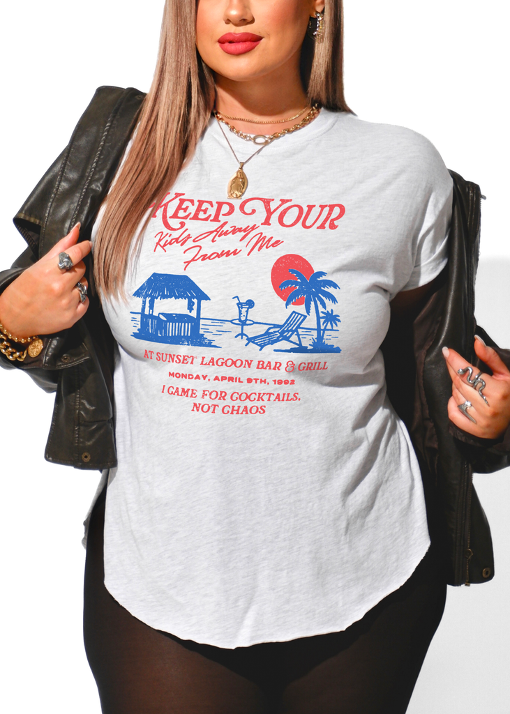 pebby forevee Side Slit Tee KEEP YOUR KIDS AWAY FROM ME SIDE SLIT TEE