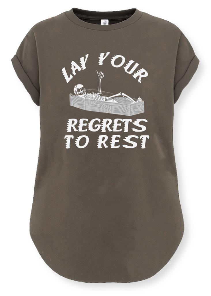 pebby forevee Side Slit Tee LAY YOUR REGRETS TO REST SIDE SLIT TEE