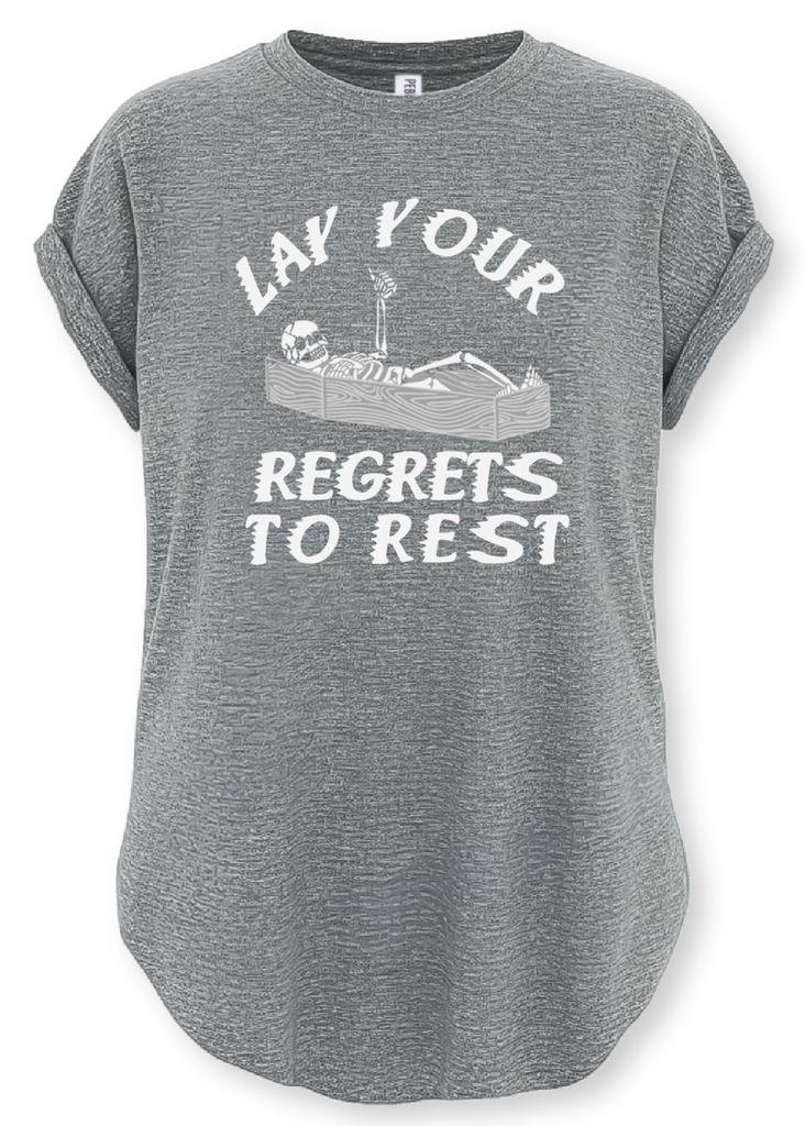 pebby forevee Side Slit Tee LAY YOUR REGRETS TO REST SIDE SLIT TEE