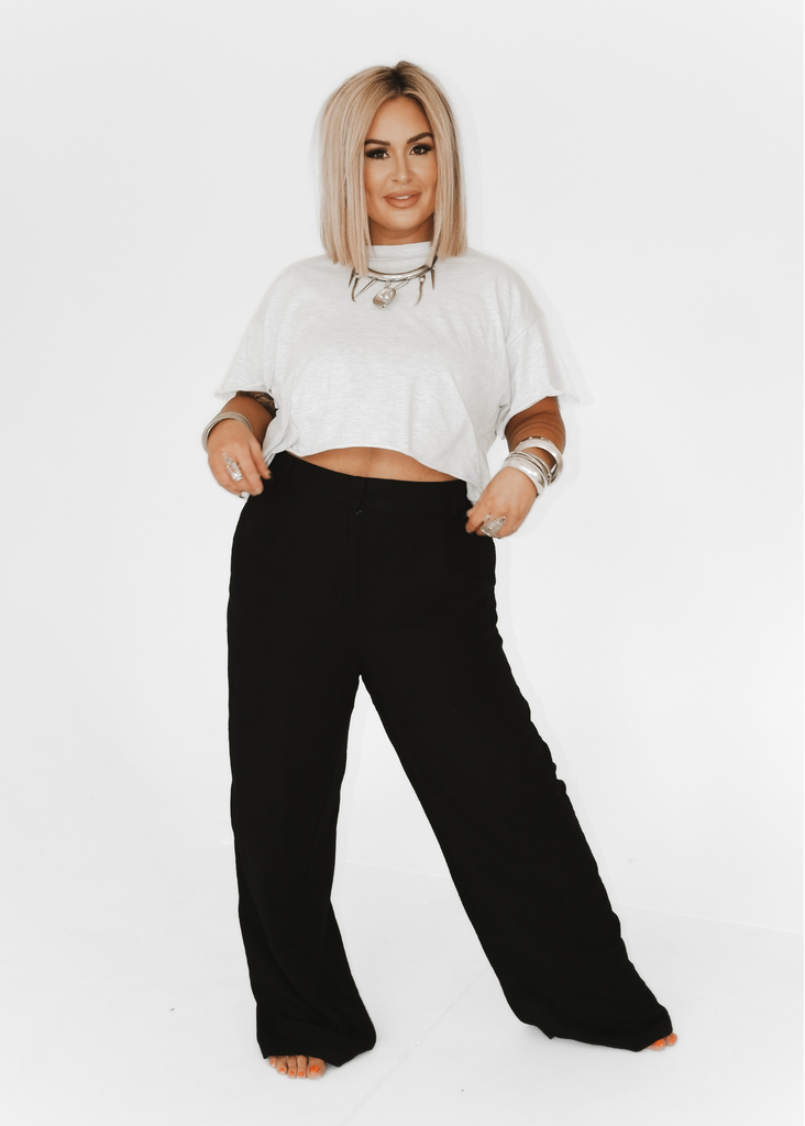 pebby forevee Side Slit Tee LET'S FORM A CULT CROPPED TEE