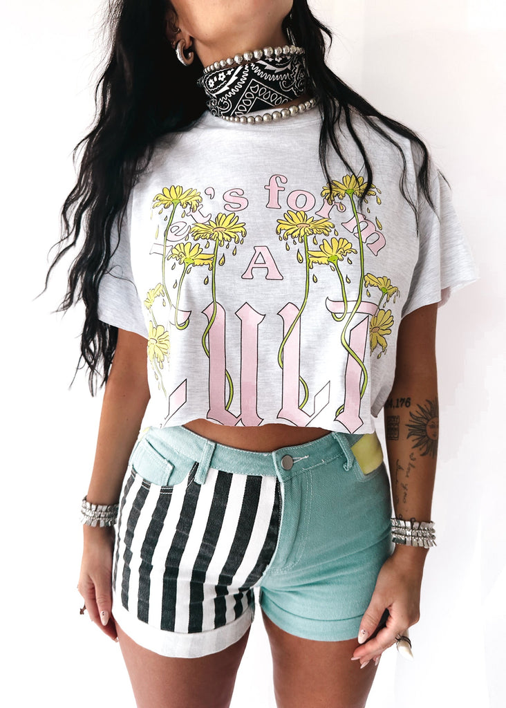 pebby forevee Side Slit Tee LET'S FORM A CULT CROPPED TEE