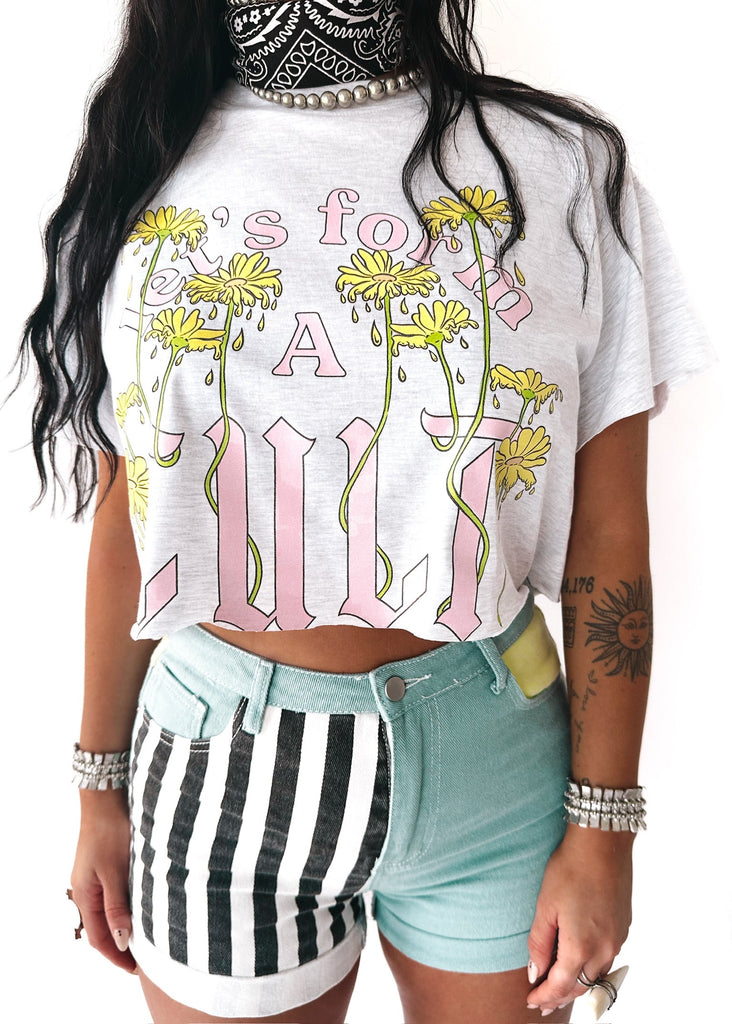 pebby forevee Side Slit Tee LET'S FORM A CULT CROPPED TEE