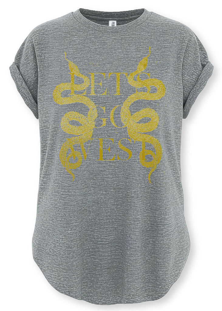 pebby forevee Side Slit Tee LET'S GO WEST SIDE SLIT TEE