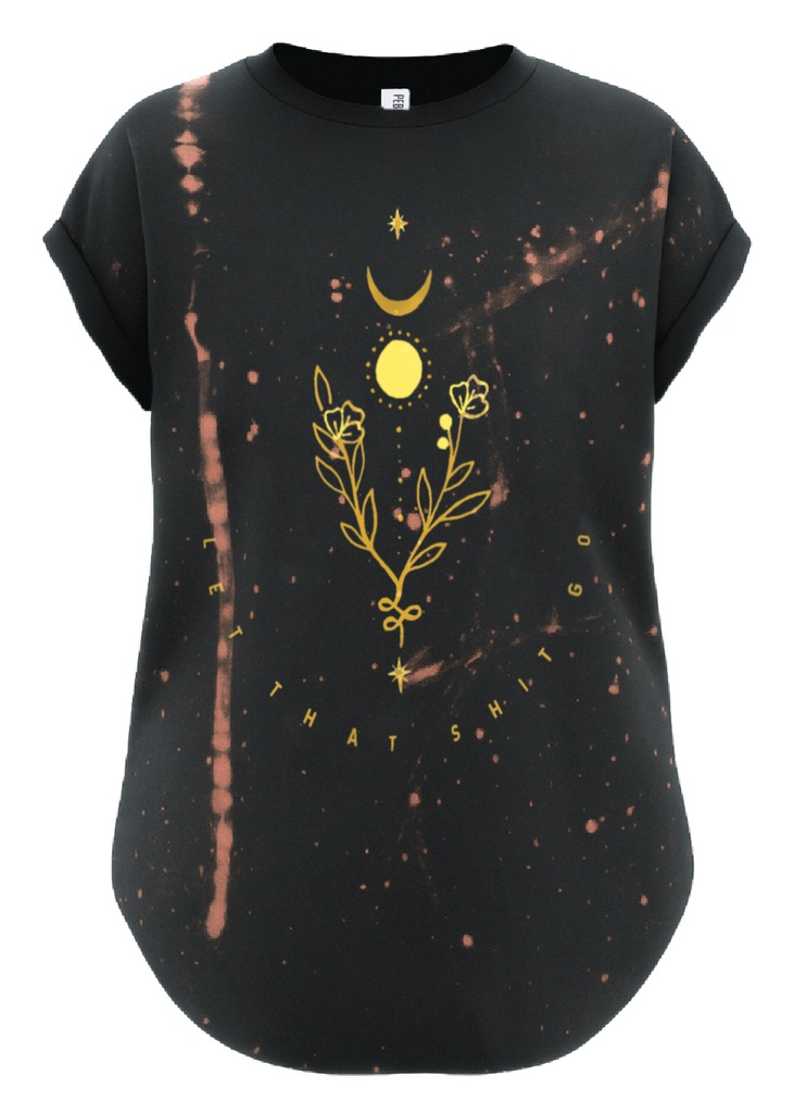 pebby forevee Side Slit Tee LET THAT SHIT GO BLEACHED OUT SIDE SLIT TEE