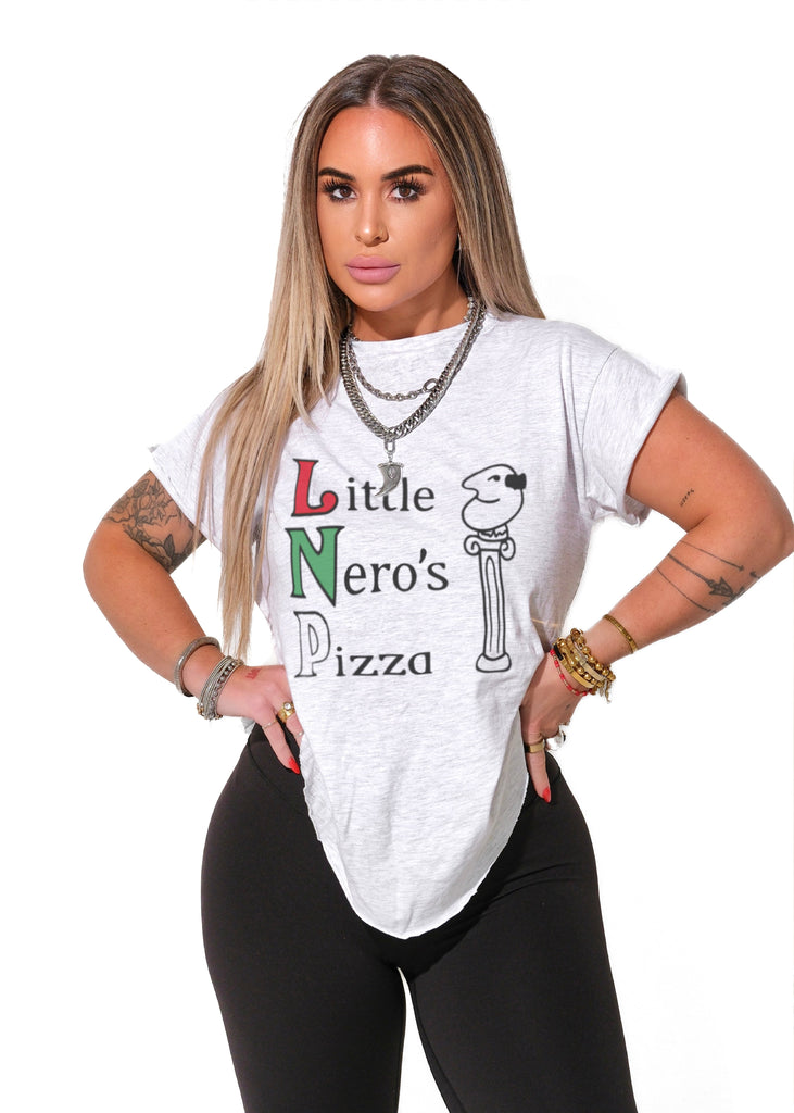 pebby forevee Side Slit Tee LITTLE NERO'S PIZZA SIDE SLIT TEE