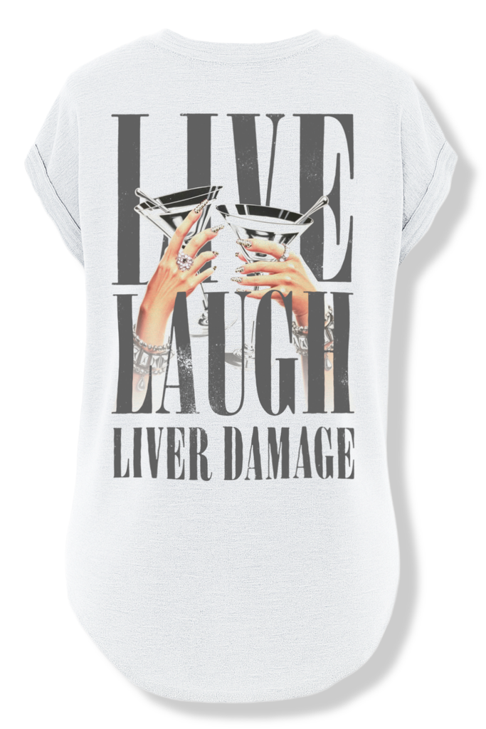 pebby forevee Side Slit Tee LIVE, LAUGH, LIVER DAMAGE SIDE SLIT TEE