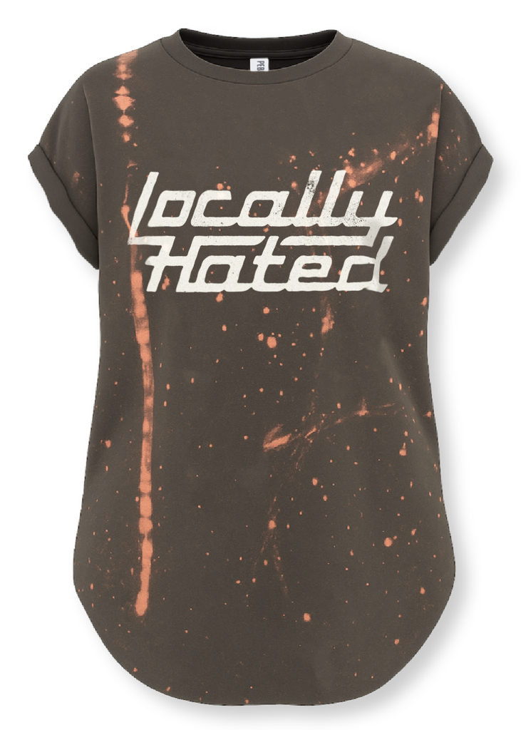 pebby forevee Side Slit Tee LOCALLY HATED BLEACHED OUT SIDE SLIT TEE