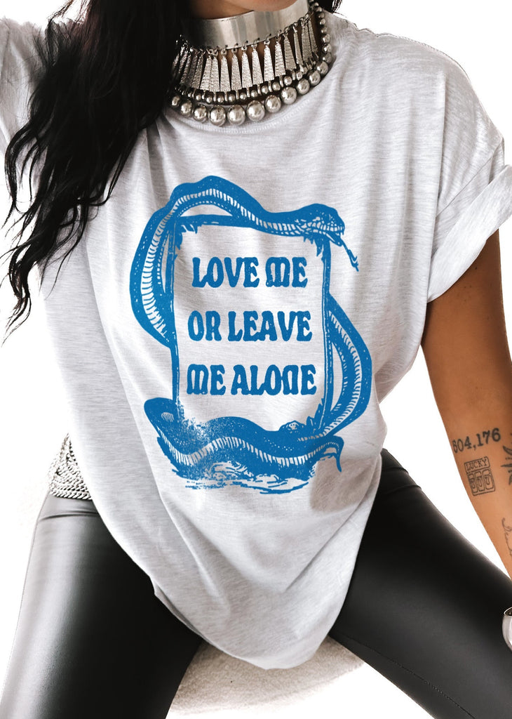 pebby forevee Side Slit Tee LOVE ME OR LEAVE ME ALONE SIDE SLIT TEE