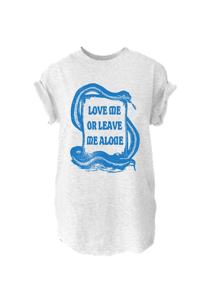 pebby forevee Side Slit Tee LOVE ME OR LEAVE ME ALONE SIDE SLIT TEE