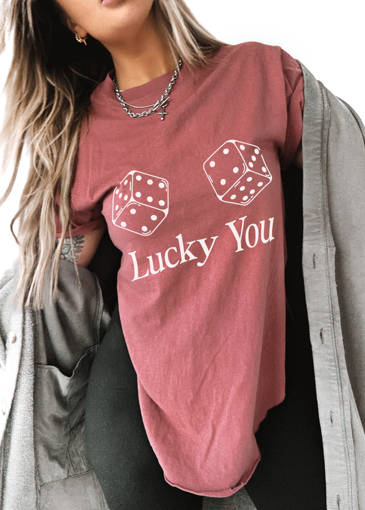 pebby forevee Side Slit Tee LUCKY YOU SIDE SLIT TEE