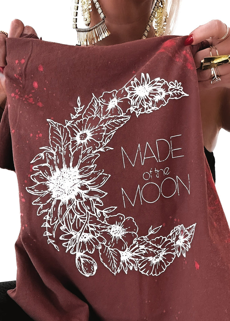 pebby forevee Side Slit Tee MADE OF THE MOON BLEACHED OUT SIDE SLIT TEE