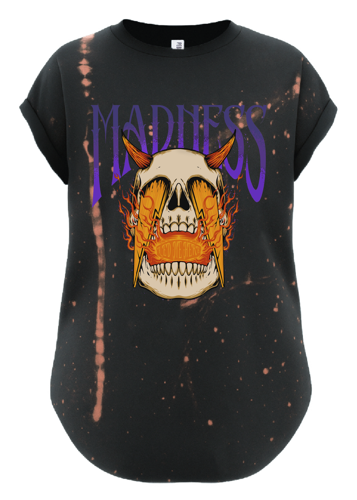 pebby forevee Side Slit Tee MADNESS LED ME HERE BLEACHED OUT SIDE SLIT TEE