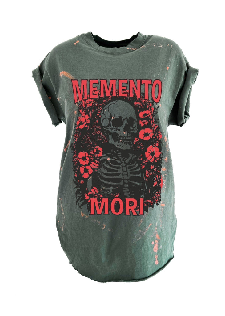 pebby forevee Side Slit Tee MEMENTO MORI BLEACHED OUT SIDE SLIT TEE