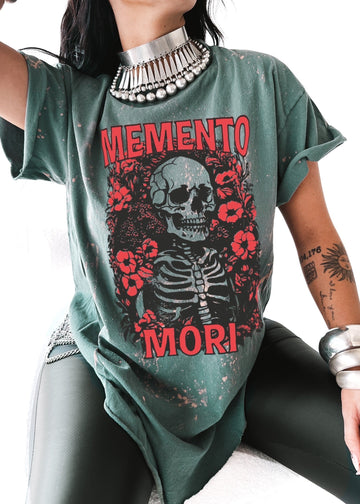 pebby forevee Side Slit Tee MEMENTO MORI BLEACHED OUT SIDE SLIT TEE