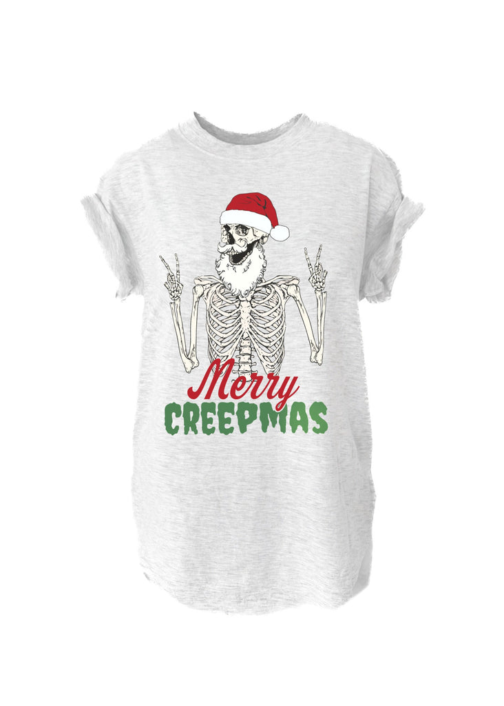 pebby forevee Side Slit Tee MERRY CREEPMAS SIDE SLIT TEE