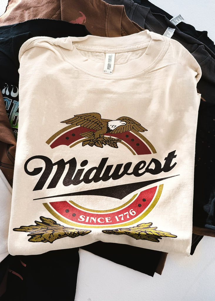 pebby forevee Side Slit Tee MIDWEST BLEACHED OUT SIDE SLIT TEE