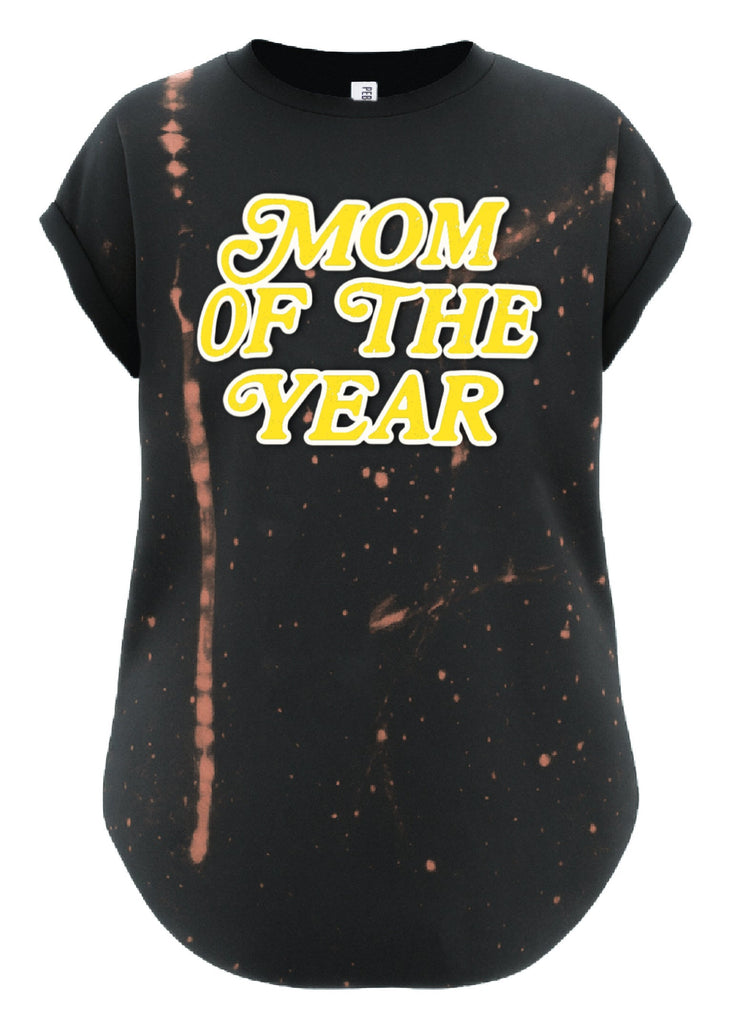 pebby forevee Side Slit Tee MOM OF THE YEAR BLEACHED OUT SIDE SLIT TEE