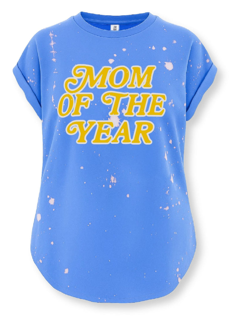 pebby forevee Side Slit Tee MOM OF THE YEAR BLEACHED OUT SIDE SLIT TEE