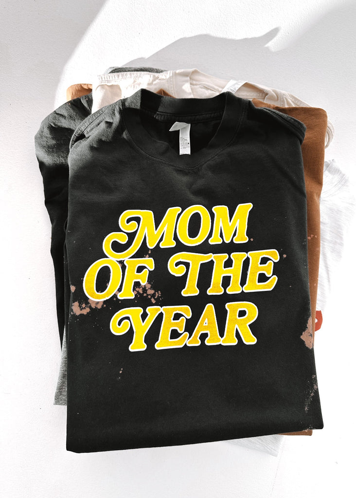 pebby forevee Side Slit Tee MOM OF THE YEAR BLEACHED OUT SIDE SLIT TEE