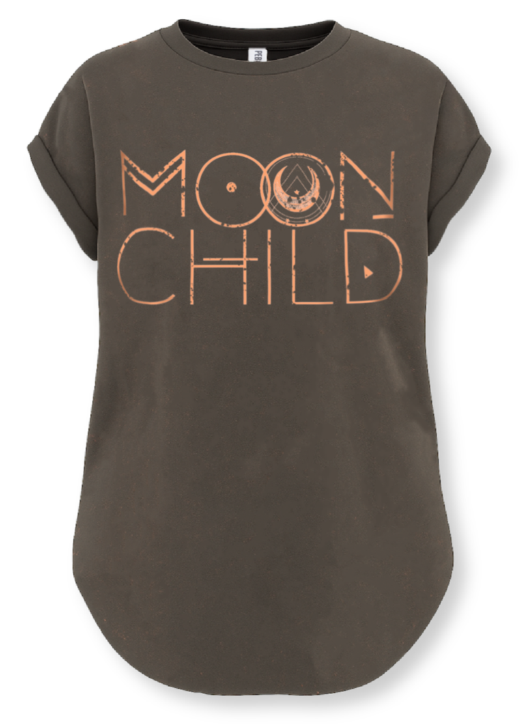 pebby forevee Side Slit Tee MOON CHILD (PEACH) SIDE SLIT TEE