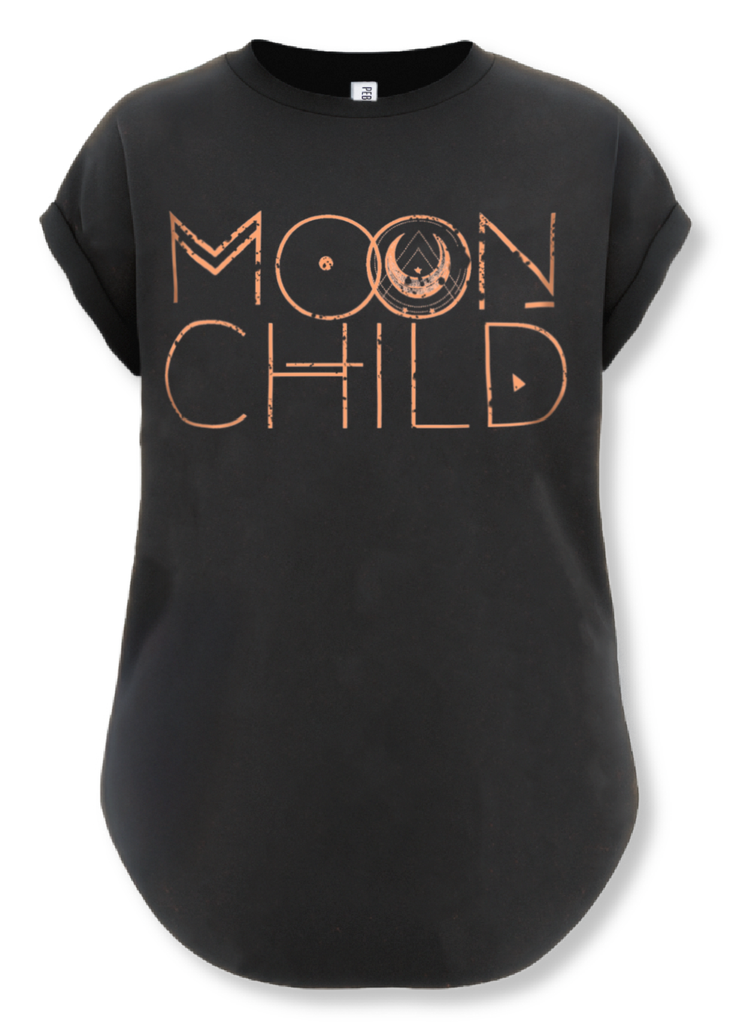 pebby forevee Side Slit Tee MOON CHILD (PEACH) SIDE SLIT TEE