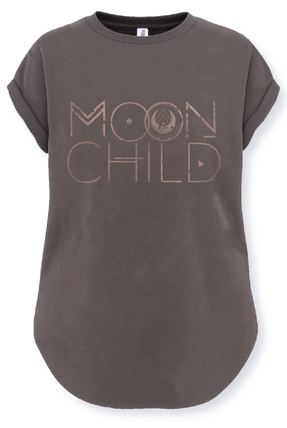 MOON CHILD (PEACH) SIDE SLIT TEE – Pebby Forevee