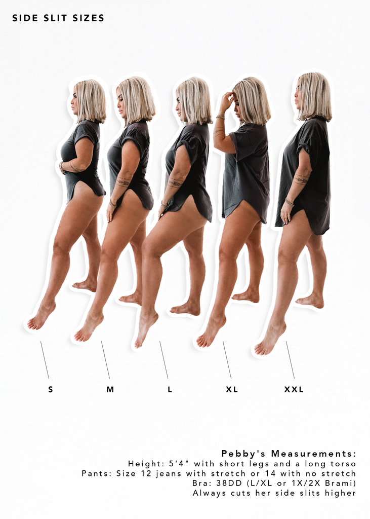 pebby forevee Side Slit Tee MOON CHILD (PEACH) SIDE SLIT TEE