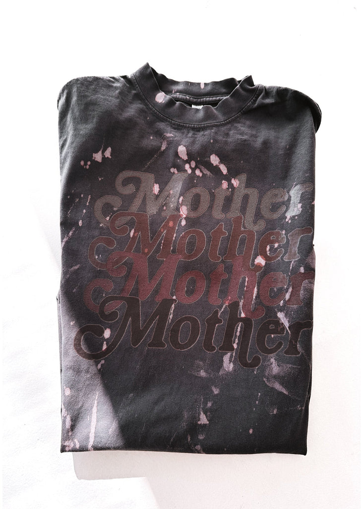 pebby forevee Side Slit Tee MOTHERLY MOTHER BLACKED & BLEACHED OUT SIDE SLIT TEE