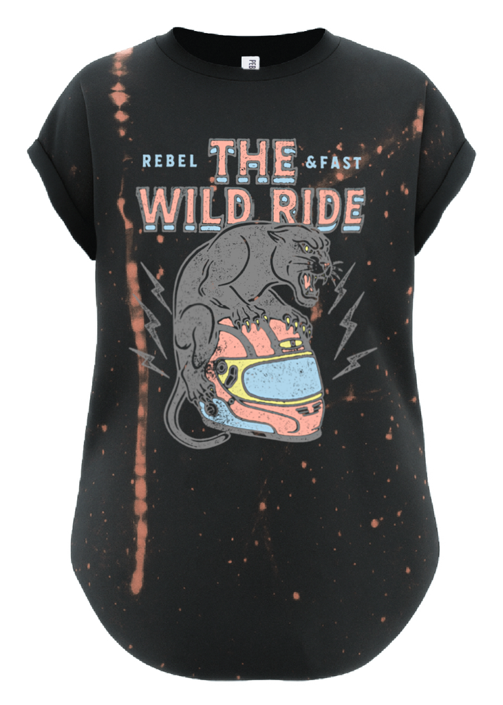 pebby forevee Side Slit Tee NEW THE WILD RIDE BLEACHED OUT SIDE SLIT TEE