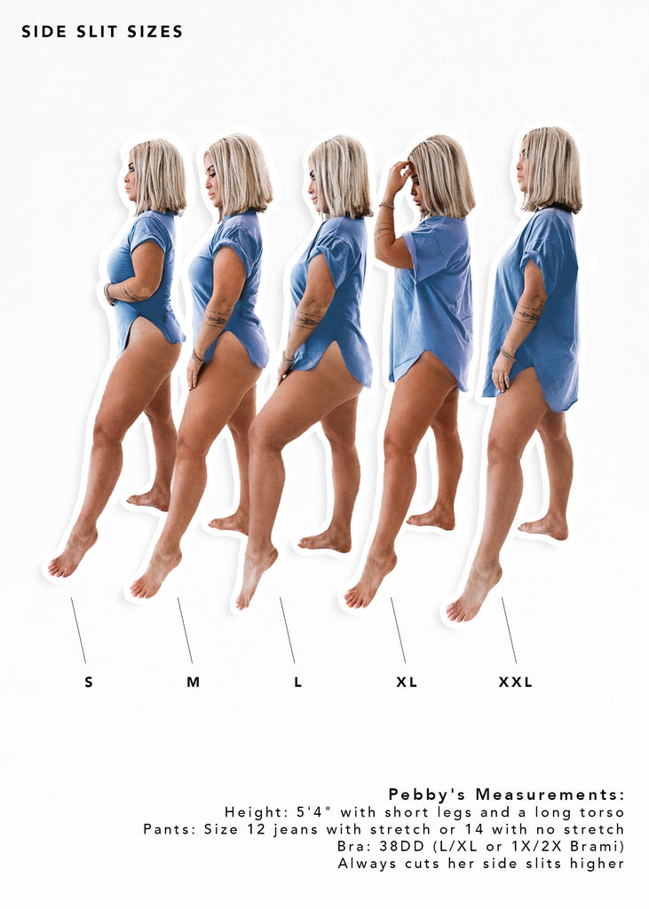 pebby forevee Side Slit Tee NOT BIG ON SOCIAL GRACES BLEACHED OUT SIDE SLIT TEE