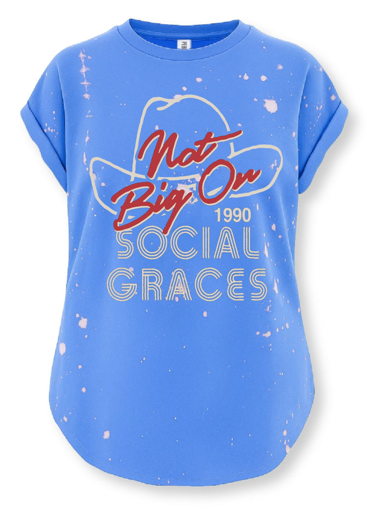 pebby forevee Side Slit Tee NOT BIG ON SOCIAL GRACES BLEACHED OUT SIDE SLIT TEE