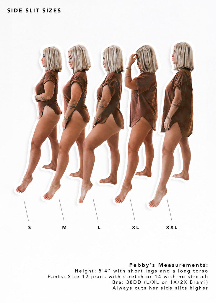 pebby forevee Side Slit Tee NOT BIG ON SOCIAL GRACES DESTRUCTED SIDE SLIT TEE