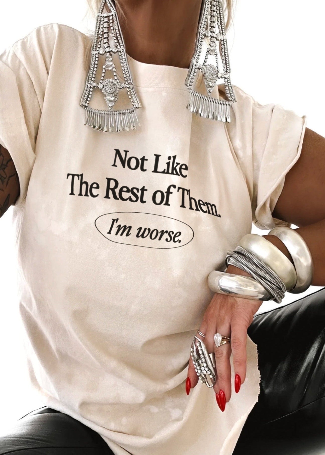pebby forevee Side Slit Tee NOT LIKE THE REST OF THEM BLEACHED OUT SIDE SLIT TEE