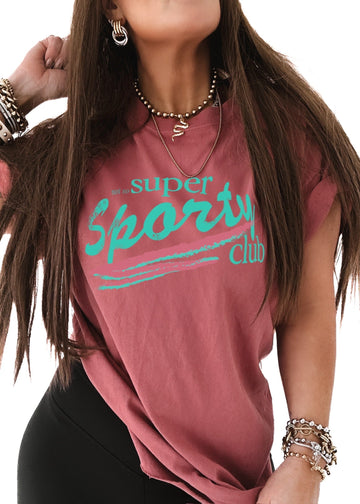 pebby forevee Side Slit Tee NOT SO SUPER SPORTY CLUB SIDE SLIT TEE