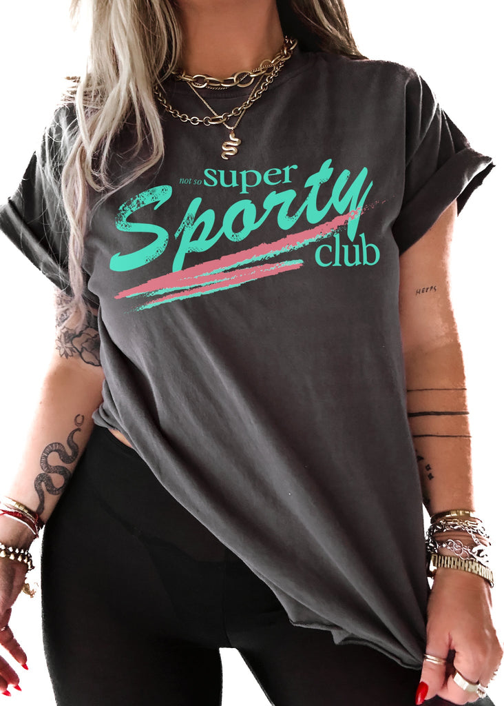 pebby forevee Side Slit Tee NOT SO SUPER SPORTY CLUB SIDE SLIT TEE