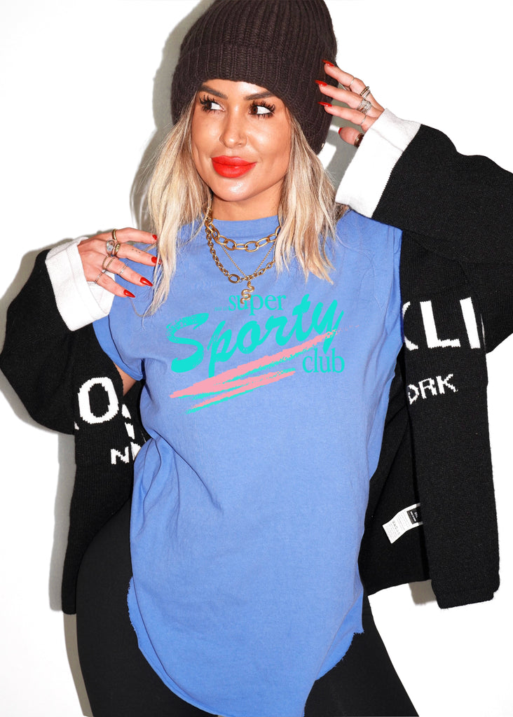 pebby forevee Side Slit Tee NOT SO SUPER SPORTY CLUB SIDE SLIT TEE