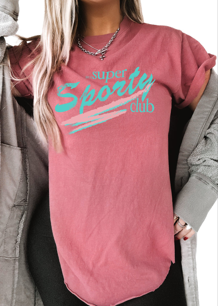 pebby forevee Side Slit Tee NOT SO SUPER SPORTY CLUB SIDE SLIT TEE