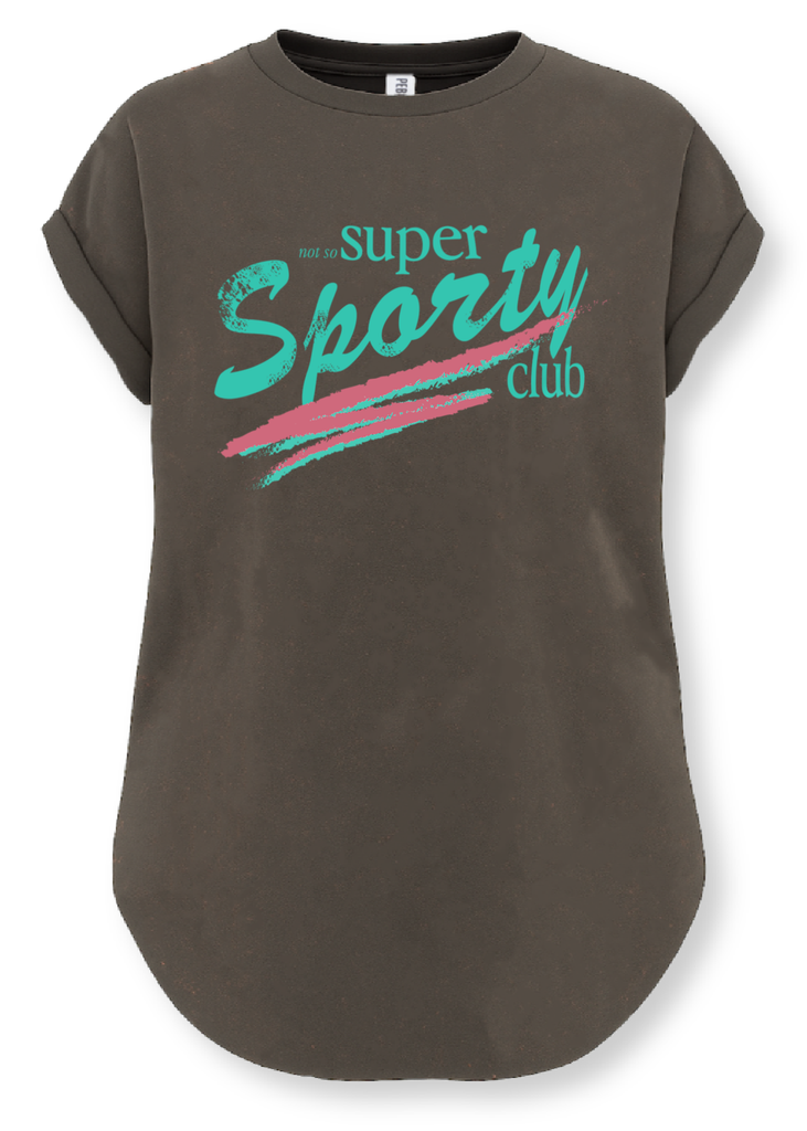 pebby forevee Side Slit Tee NOT SO SUPER SPORTY CLUB SIDE SLIT TEE