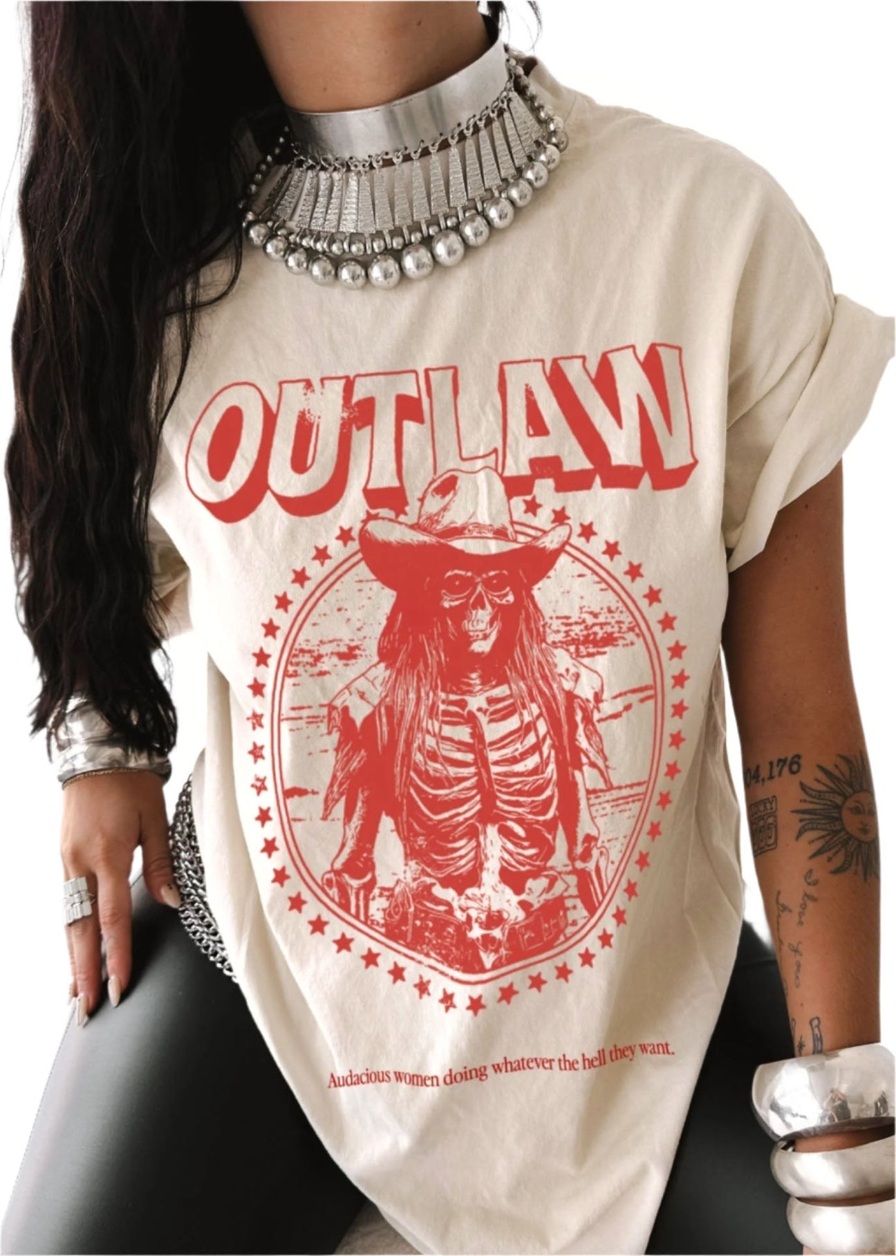 pebby forevee Side Slit Tee OUTLAW WOMEN SIDE SLIT TEE