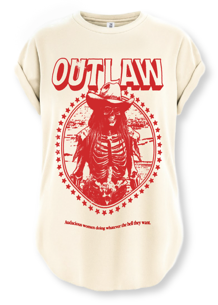 pebby forevee Side Slit Tee OUTLAW WOMEN SIDE SLIT TEE