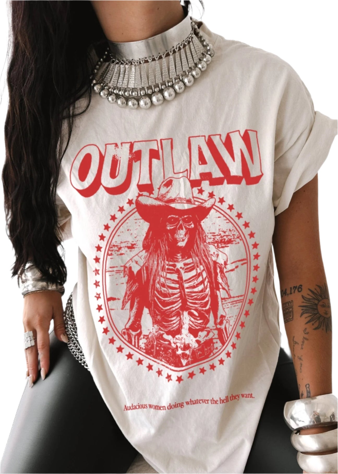 pebby forevee Side Slit Tee OUTLAW WOMEN SIDE SLIT TEE