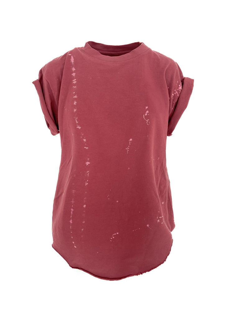 pebby forevee Side Slit Tee PEBBY BASICS BLEACHED OUT BRICK SIDE SLIT TEE