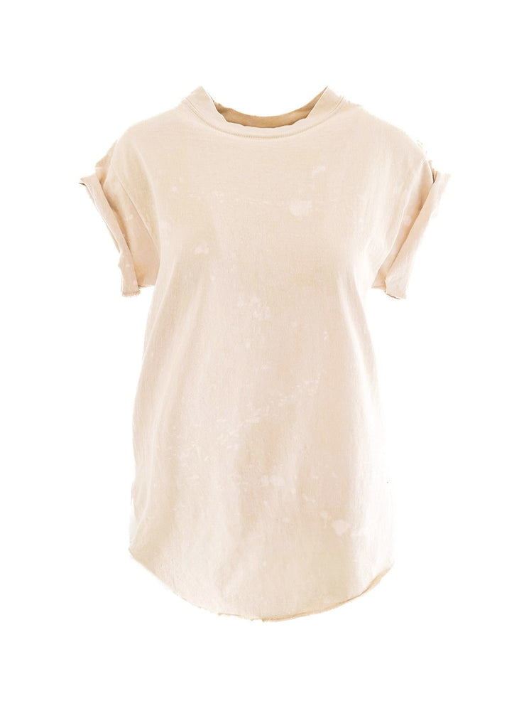 pebby forevee Side Slit Tee PEBBY BASICS BLEACHED OUT IVORY SIDE SLIT TEE