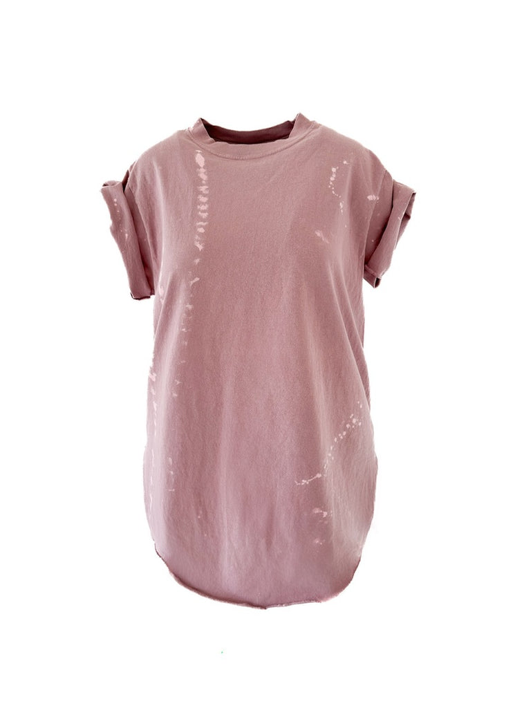 pebby forevee Side Slit Tee PEBBY BASICS BLEACHED OUT LILAC SIDE SLIT TEE