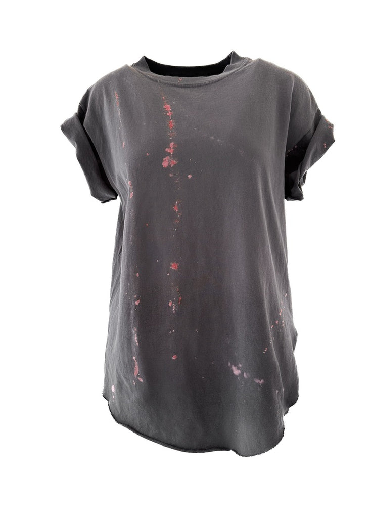 pebby forevee Side Slit Tee PEBBY BASICS BLEACHED OUT STONE SIDE SLIT TEE