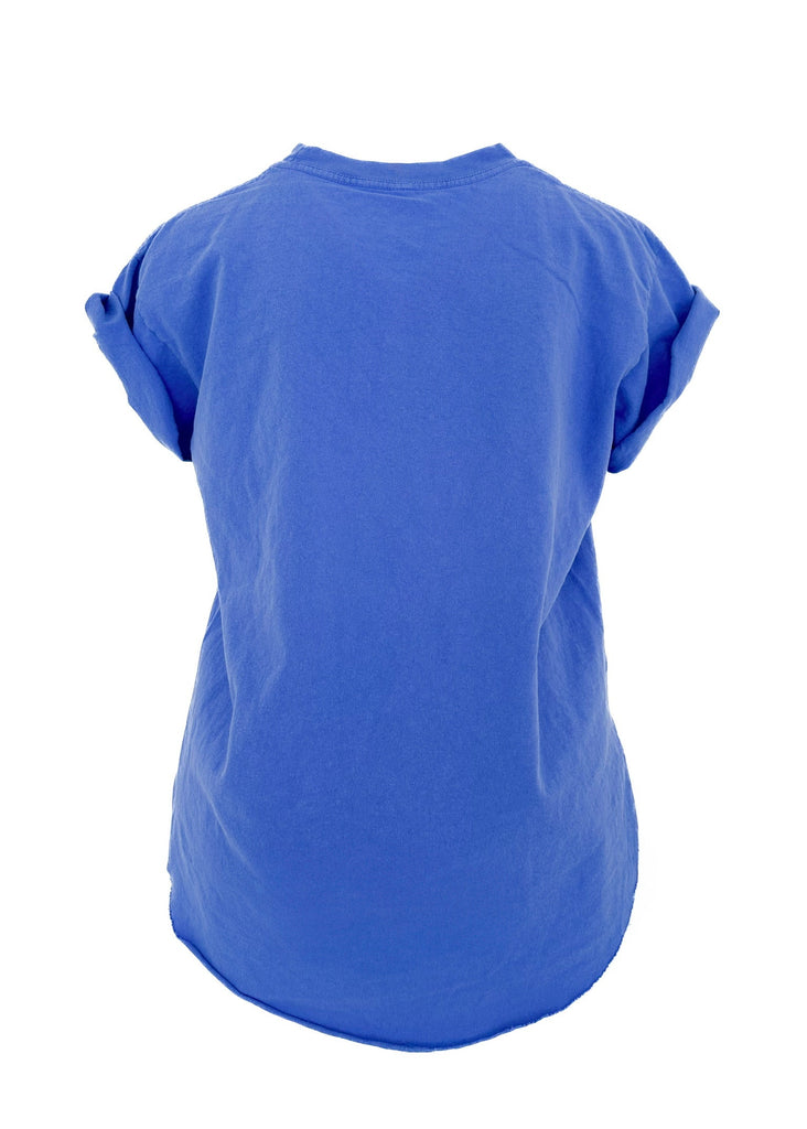 pebby forevee Side Slit Tee PEBBY BASICS COBALT SIDE SLIT TEE