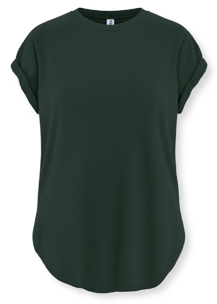 pebby forevee Side Slit Tee PEBBY BASICS EMERALD GREEN SIDE SLIT TEE