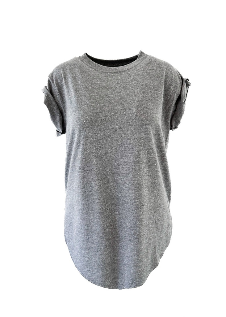 pebby forevee Side Slit Tee PEBBY BASICS HEATHER GRAY SIDE SLIT TEE