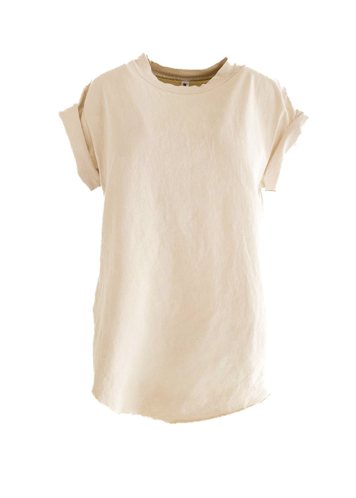pebby forevee Side Slit Tee PEBBY BASICS IVORY SIDE SLIT TEE
