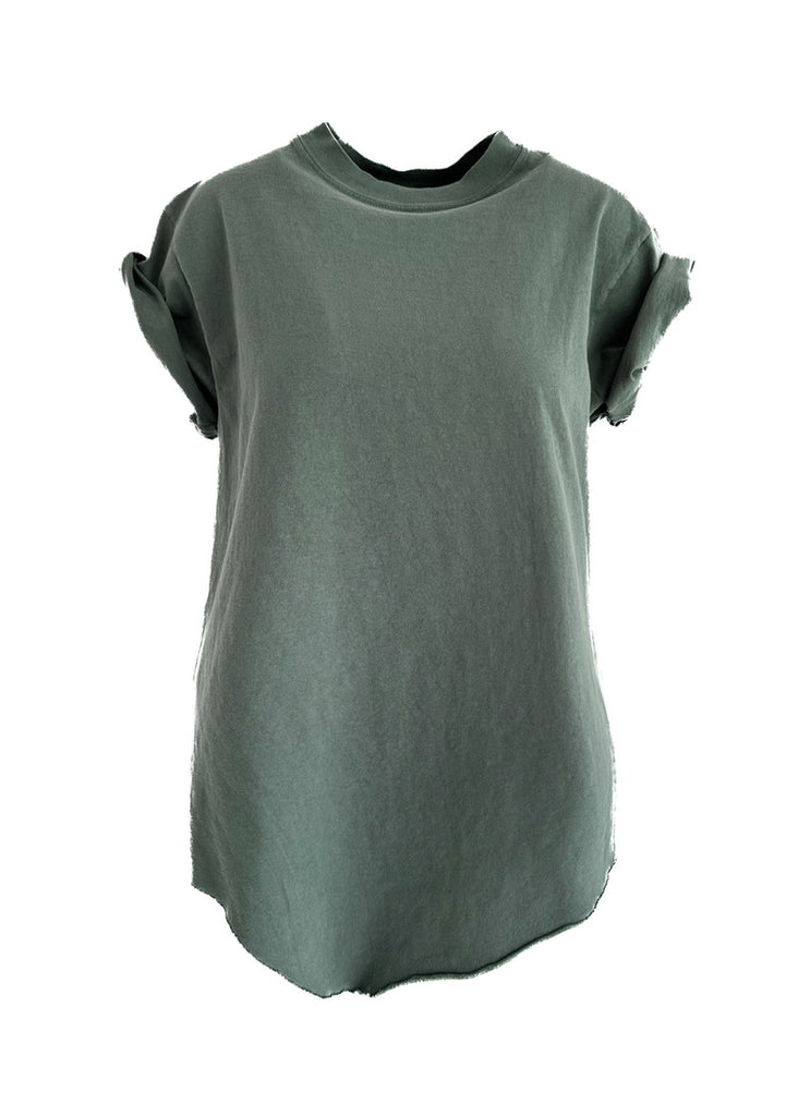 pebby forevee Side Slit Tee PEBBY BASICS TEAL SIDE SLIT TEE